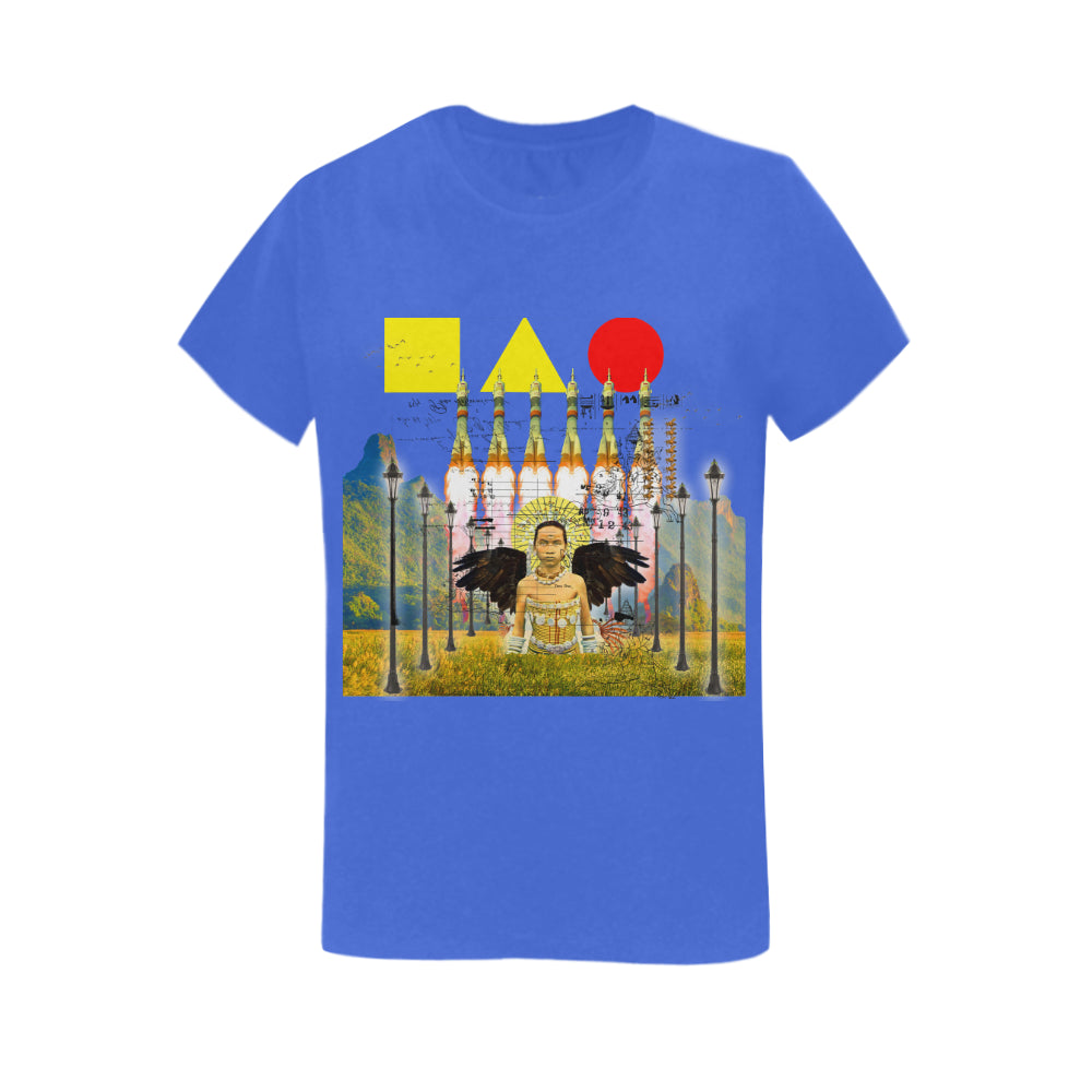 ROCKET GIRL II Women's Printed Cotton Tee Shirt featuring vibrant colors and stylish design, perfect for casual wear.