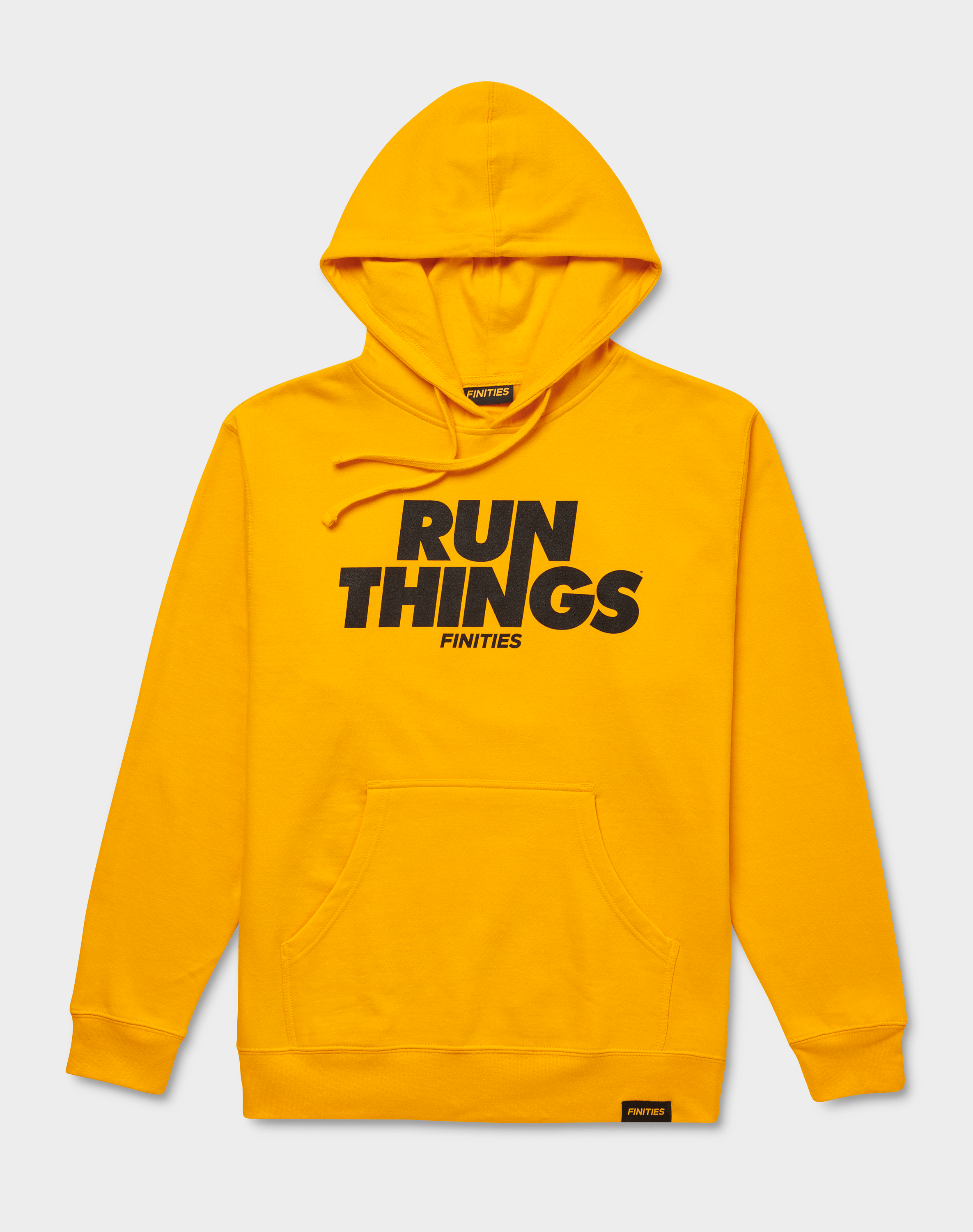 Men's Run Things® Logo Hoodie featuring a stacked logo design, adjustable drawcord hood, and kangaroo pocket.