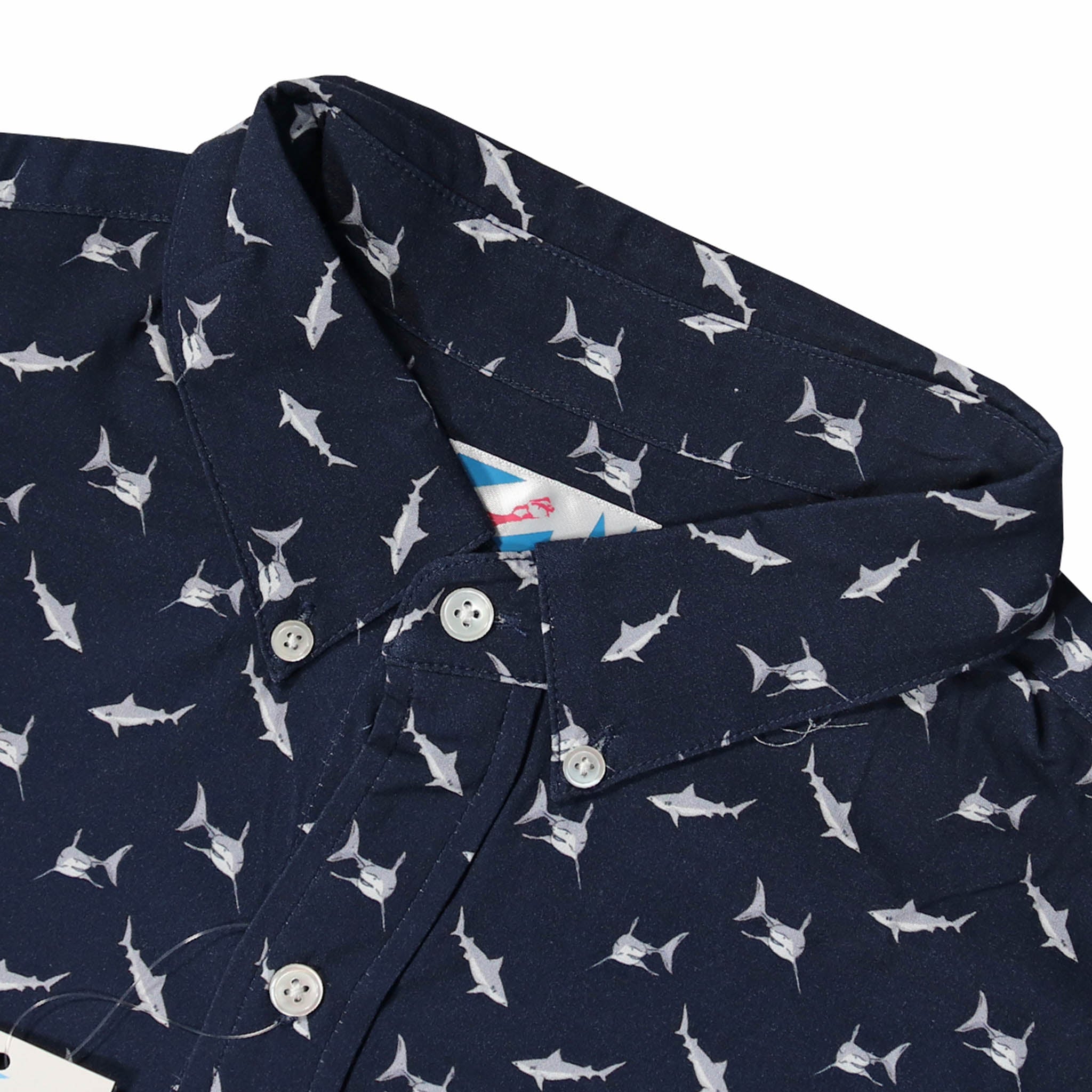 Sharks Rayon Stretch Shirt showcasing its soft fabric and stylish design with a chest pocket.