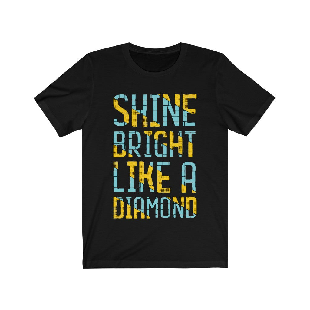 A stylish unisex T-shirt featuring a diamond graphic print, made from 100% soft cotton, perfect for casual wear.