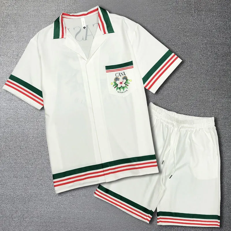 Men's Summer Lapel Cardigan from Sexikinis featuring a mandarin collar and vibrant patterns, perfect for beach and casual wear.