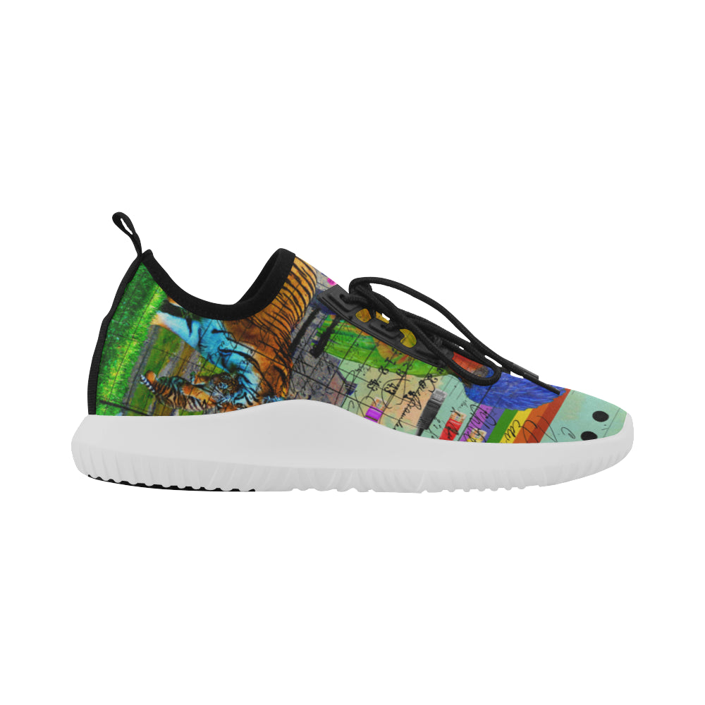 THE BIG PARROT Ultra Light All Over Print Running Shoes for Women featuring a vibrant design and lightweight construction.
