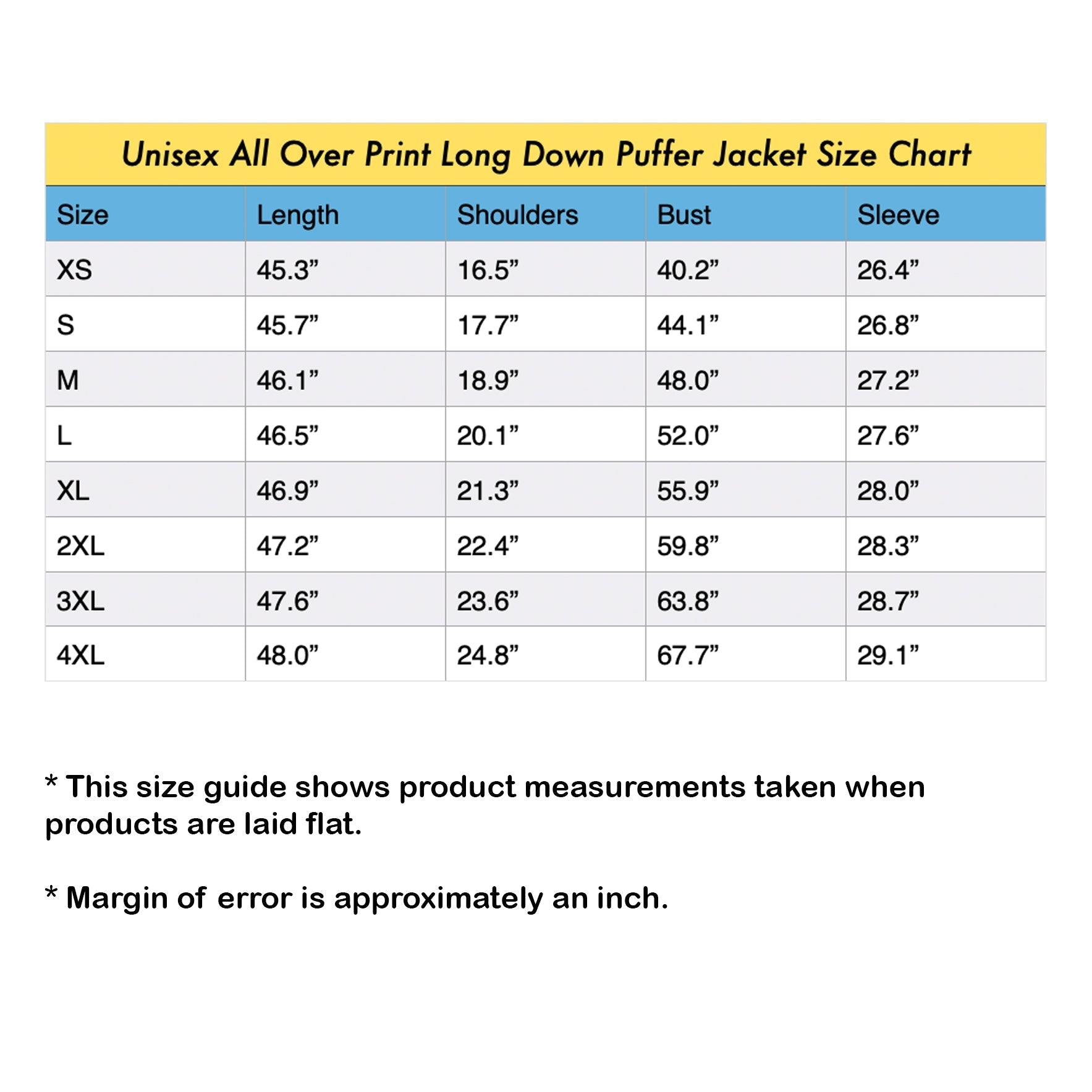 A vibrant all-over print unisex long puffer jacket featuring a stylish design, double zipper, and side pockets for warmth and functionality.