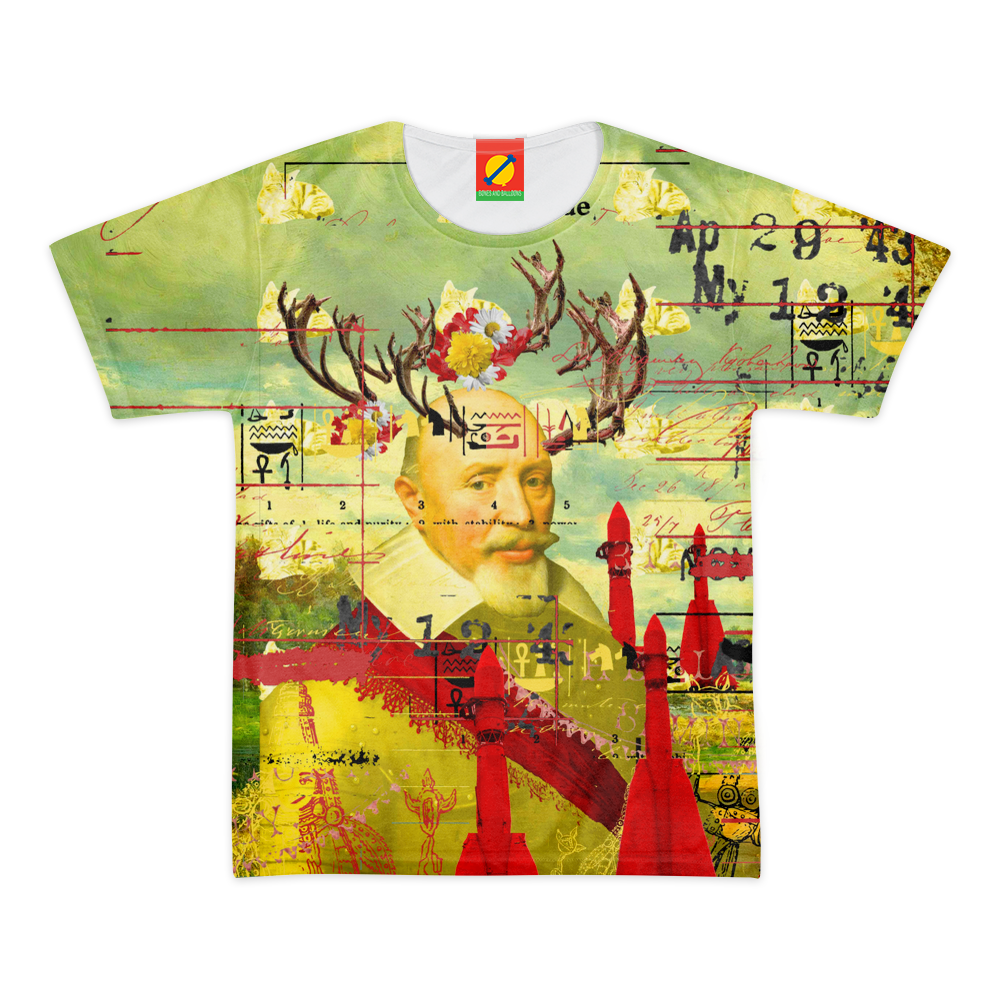 THE CATS' ROCKETS' GUARD Women's All Over Print Tee featuring vibrant colors and a classic round neck design, made from 100% cotton.