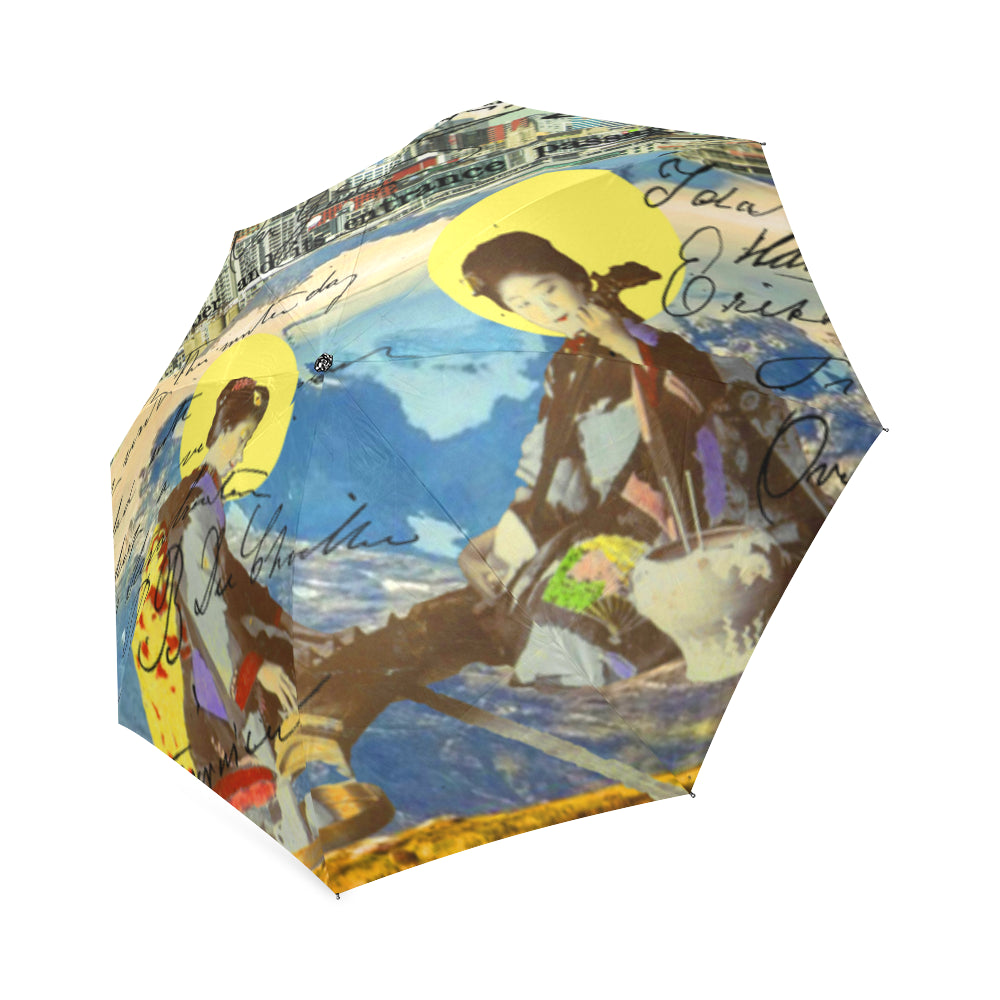 THE CONCERT II Foldable Umbrella showcasing vibrant prints and a sleek design, perfect for rainy days.