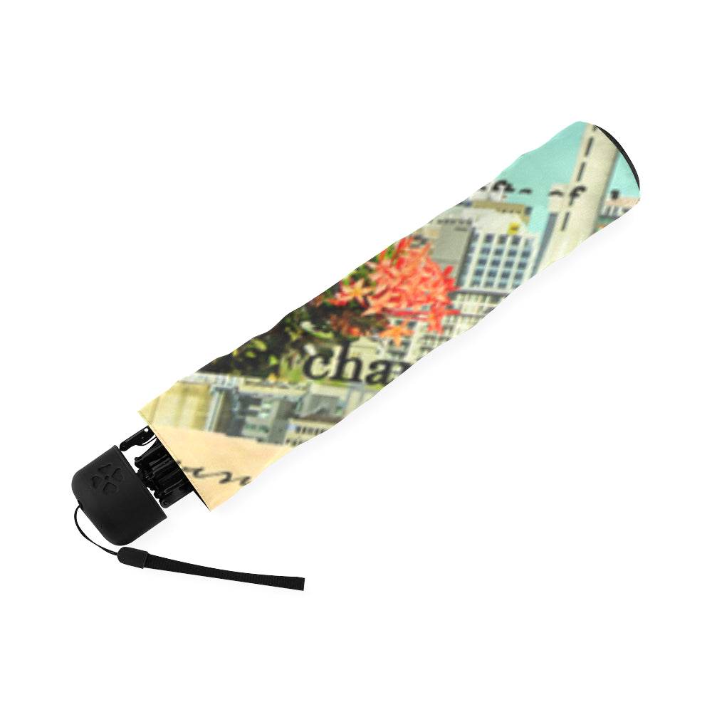 THE CONCERT II Foldable Umbrella showcasing vibrant prints and a sleek design, perfect for rainy days.