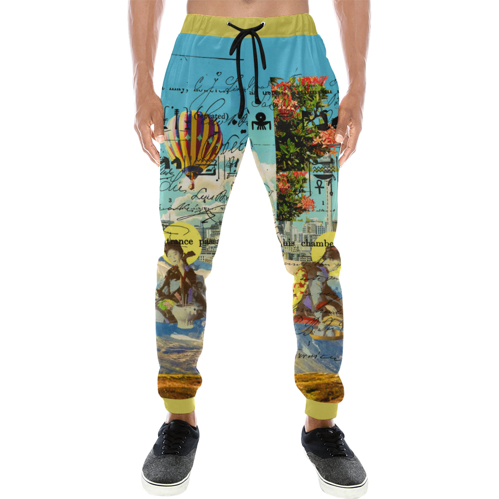 THE CONCERT II Men's All Over Print Sweatpants featuring a vibrant design and tapered cut, ideal for streetwear style.