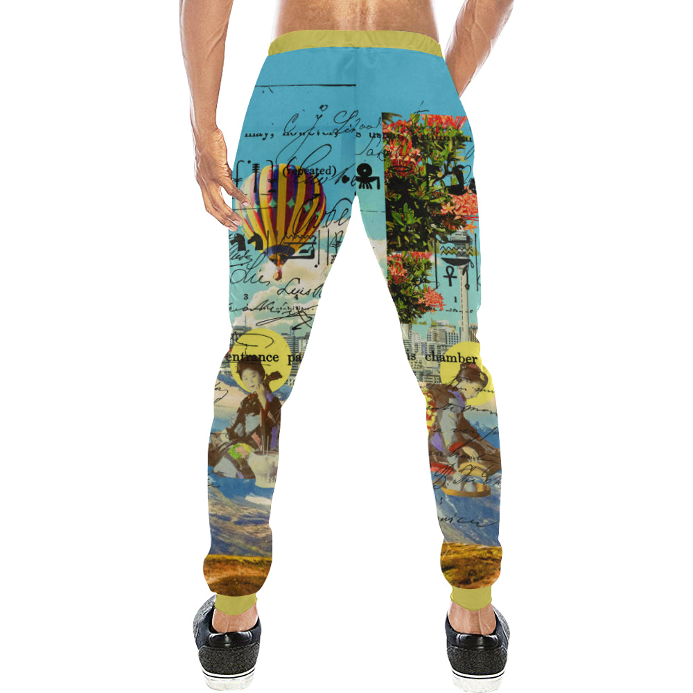 THE CONCERT II Men's All Over Print Sweatpants featuring a vibrant design and tapered cut, ideal for streetwear style.