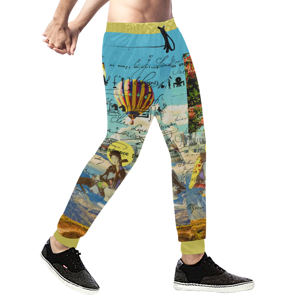 THE CONCERT II Men's All Over Print Sweatpants featuring a vibrant design and tapered cut, ideal for streetwear style.