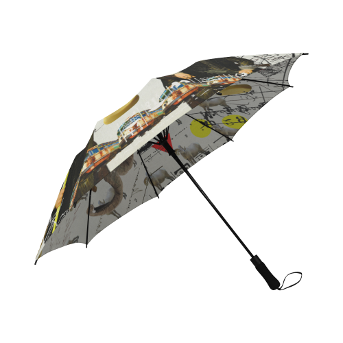 THE FIXER-UPPERS II semi-automatic foldable umbrella showcasing its stylish design, waterproof fabric, and sturdy handle.