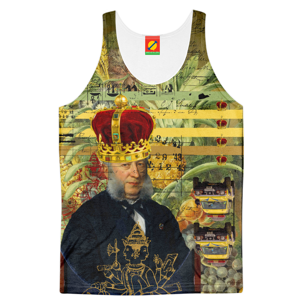 THE FOUR CROWNS Men's All Over Print Tank Top featuring vibrant colors and a high-resolution sublimation print.