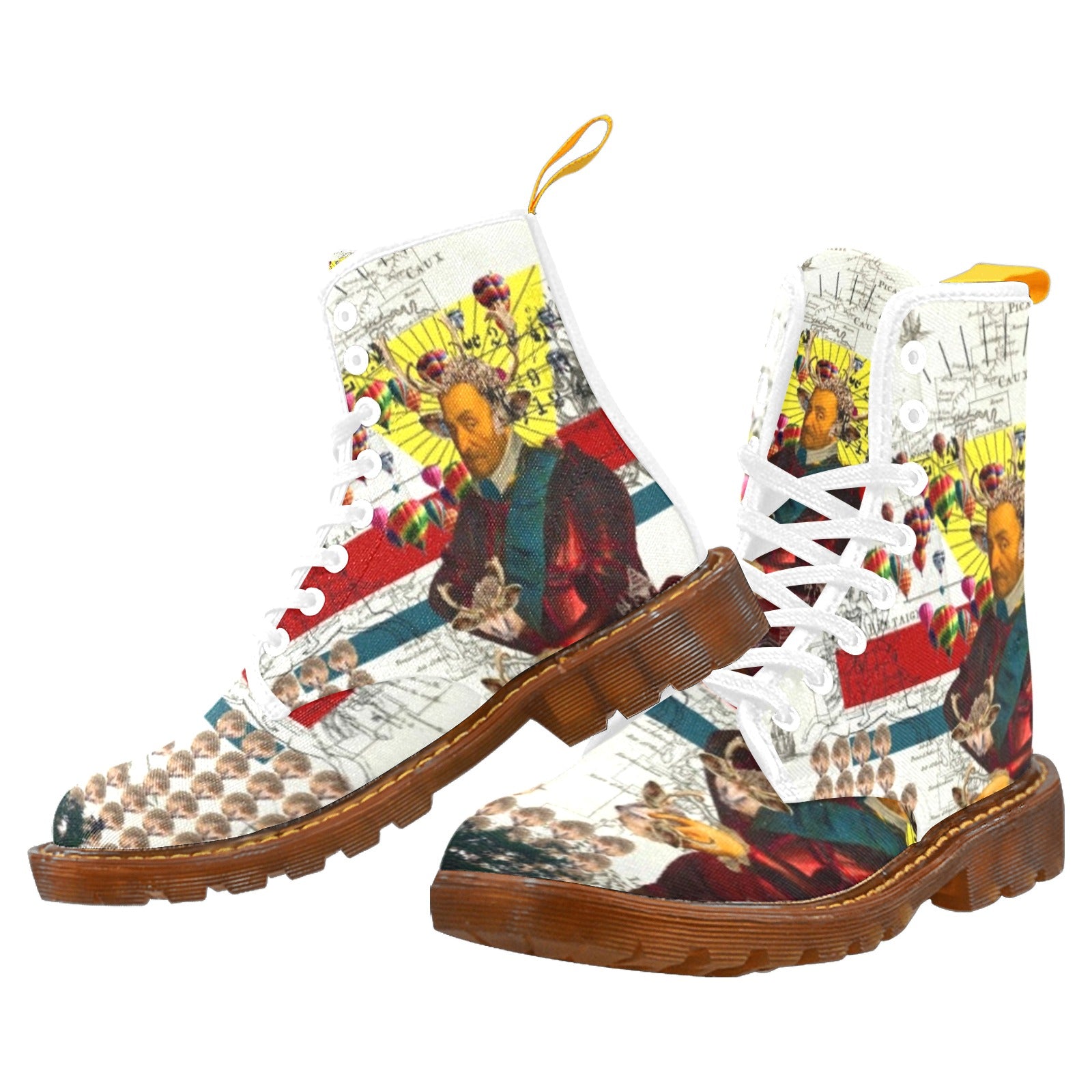 THE HEDGEHOG SOUP UPPER III III Men’s All Over Print Fabric High Boots showcasing a vibrant all-over print design with a durable nylon canvas material.