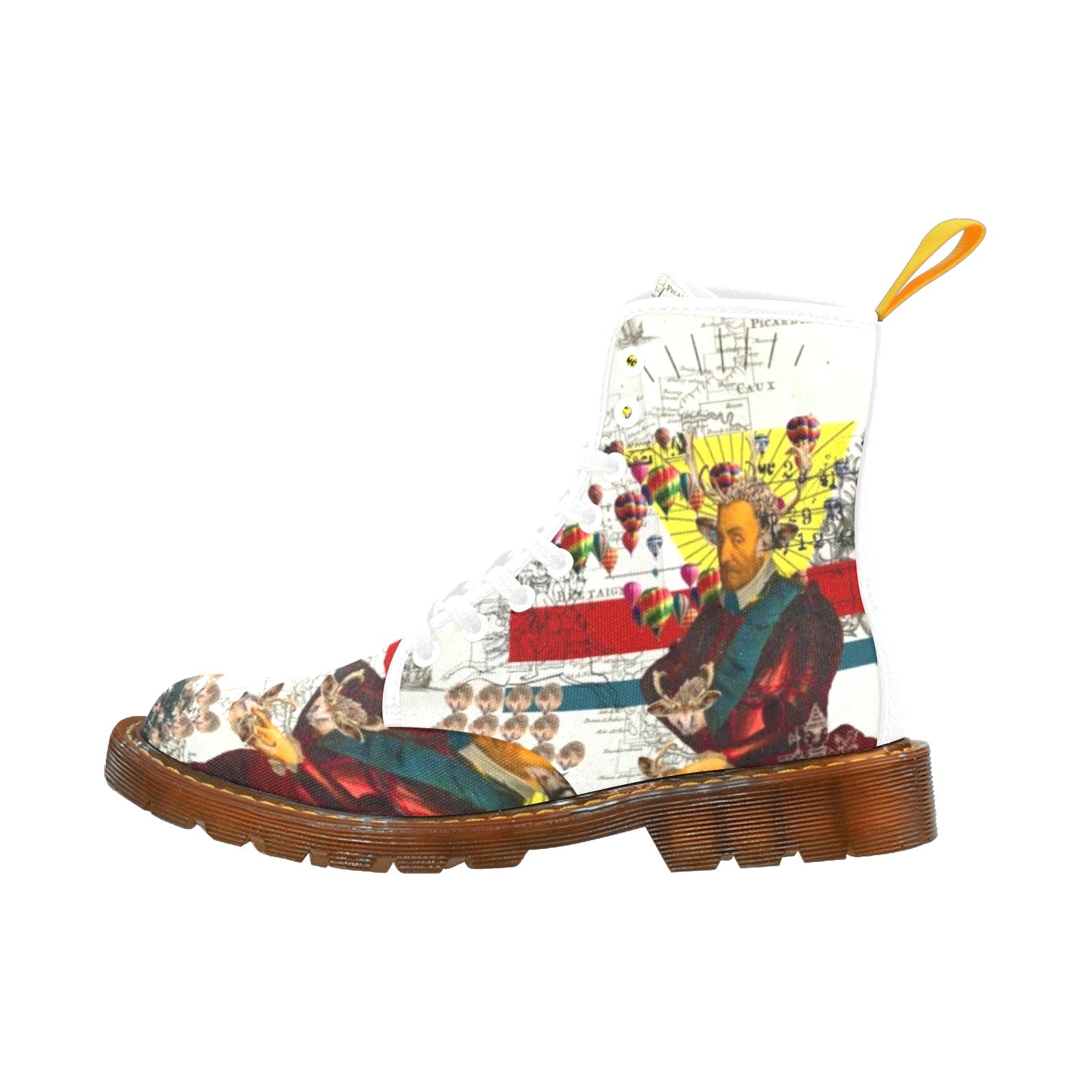 THE HEDGEHOG SOUP UPPER III III Men’s All Over Print Fabric High Boots showcasing a vibrant all-over print design with a durable nylon canvas material.