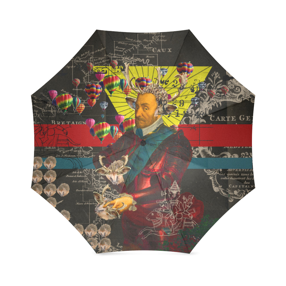 THE HEDGEHOG SOUP UPPER III IV Foldable Umbrella showcasing vibrant prints and a lightweight design, perfect for rainy days.