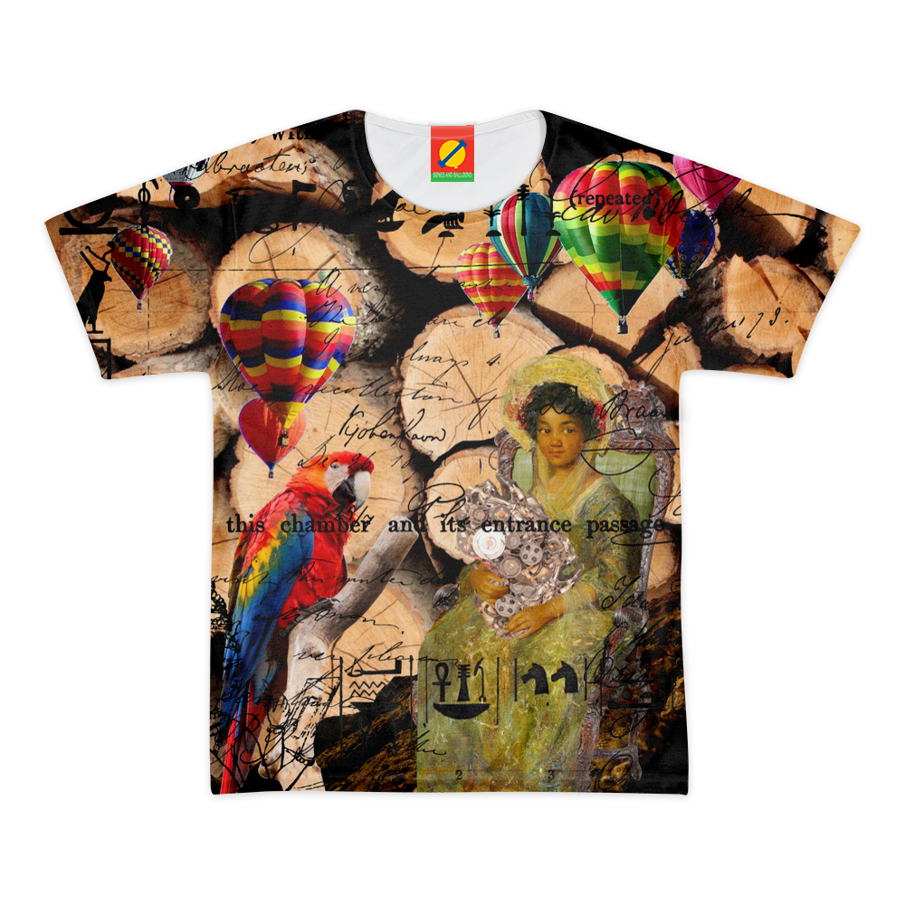 THE KEEPER OF THE ENGINE III Women's All Over Print Tee showcasing vibrant colors and unique design, made from 100% cotton.