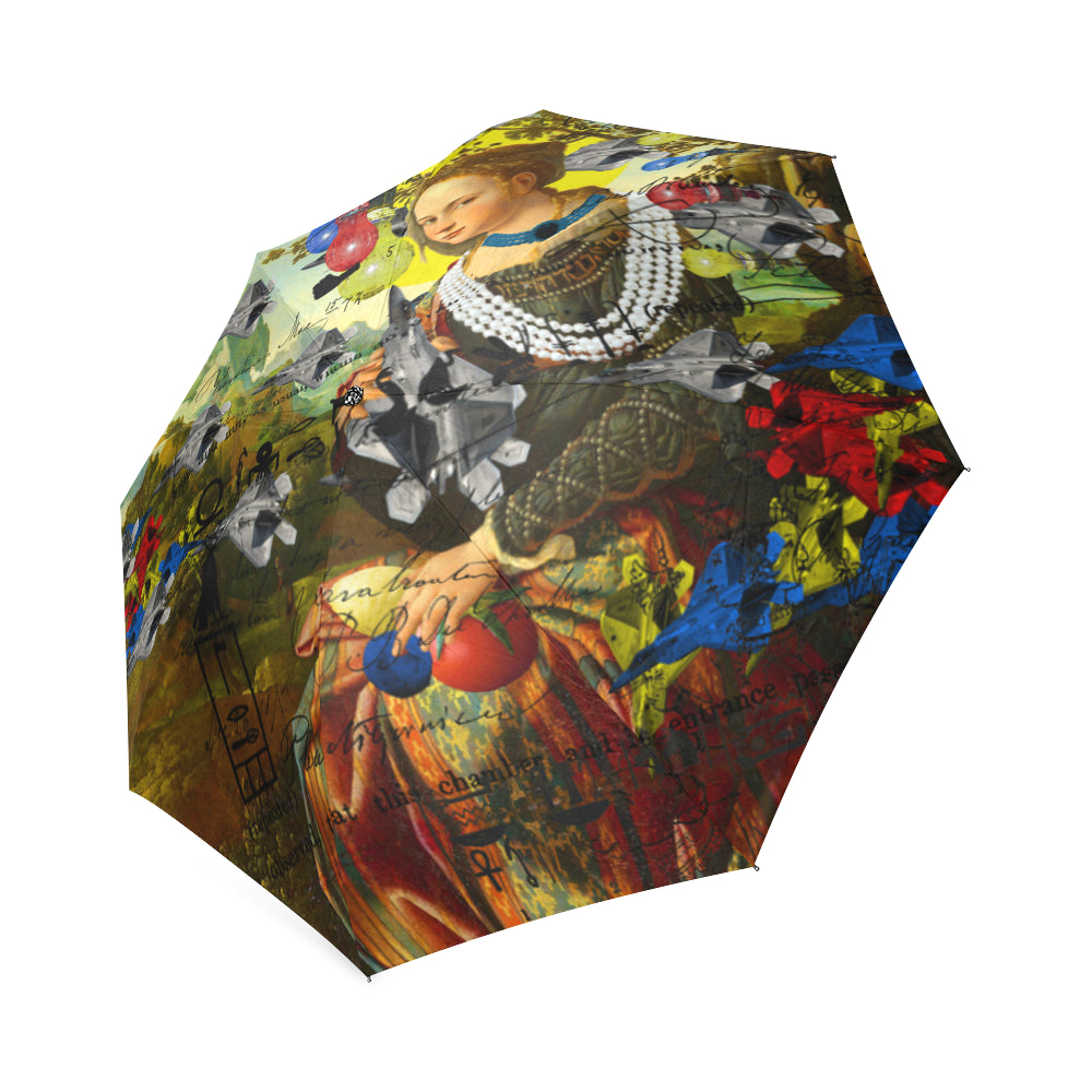 THE PLANE TECHNICIAN Foldable Umbrella showcasing vibrant prints and a sturdy frame, perfect for rainy days.