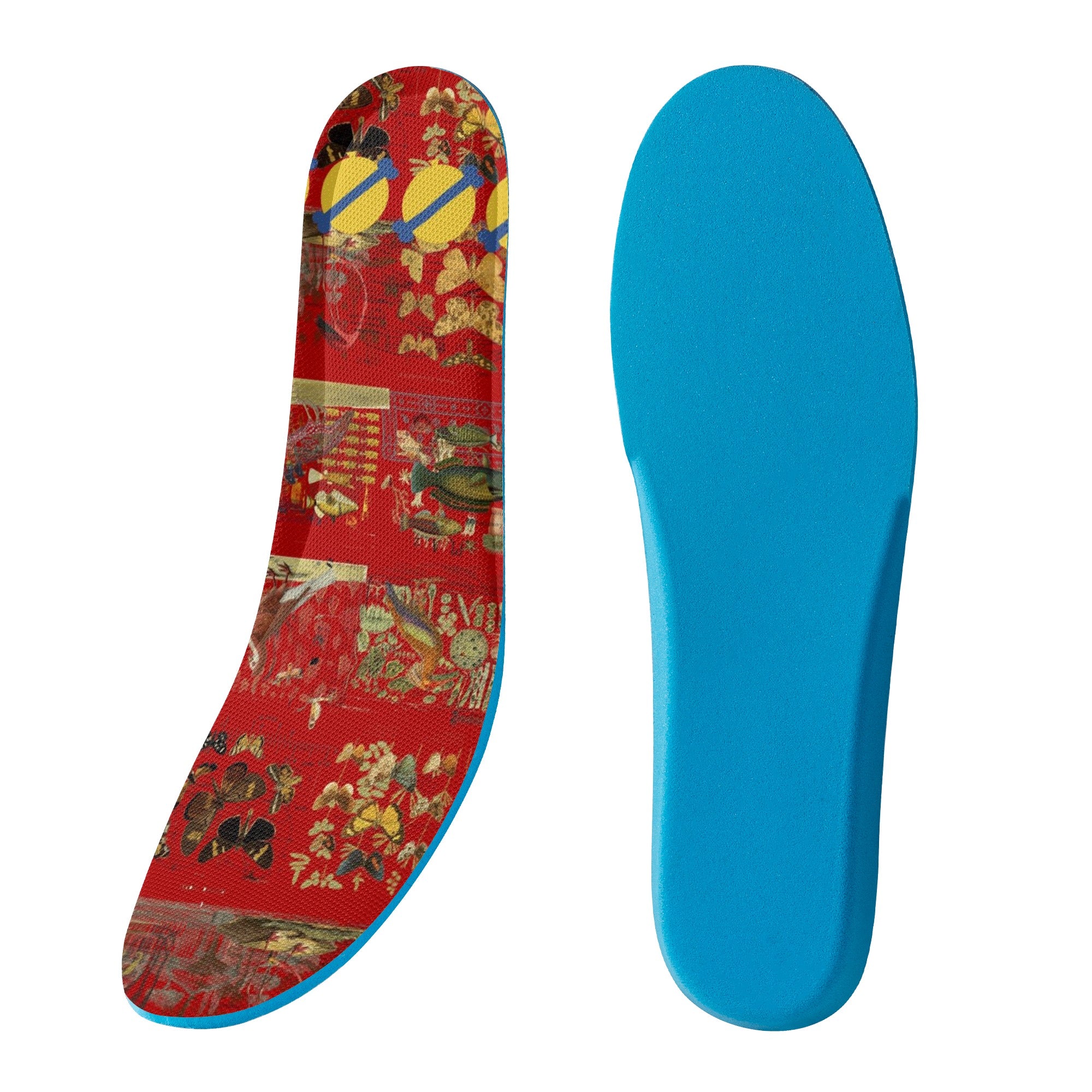 A pair of THE PLANE TECHNICIAN Unisex Pastel Translucent Air Sole shoes showcasing vibrant colors and a unique design.