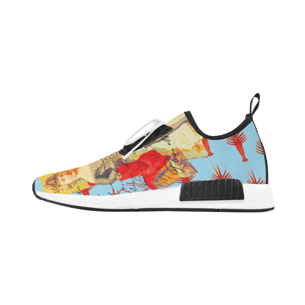 Men's all over print running shoes featuring a vibrant design, breathable mesh, and durable sole.