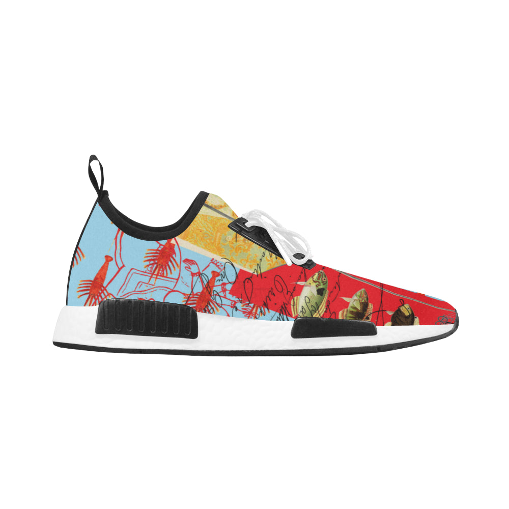 Men's all over print running shoes featuring a vibrant design, breathable mesh, and durable sole.