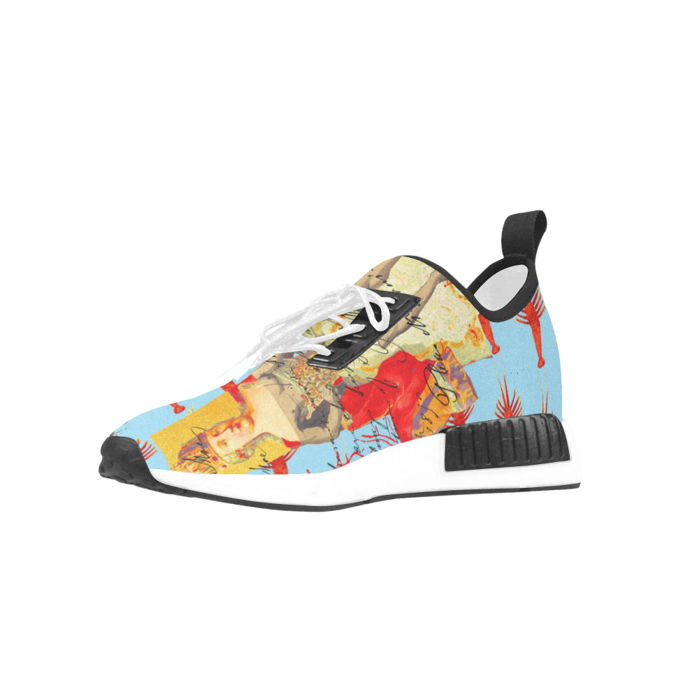 Men's all over print running shoes featuring a vibrant design, breathable mesh, and durable sole.