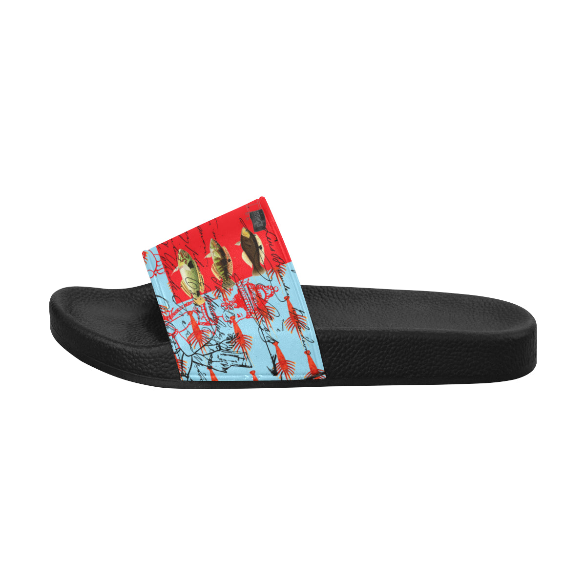 Colorful women's printed slides with a cushioned sole and durable PVC strap, perfect for casual wear.