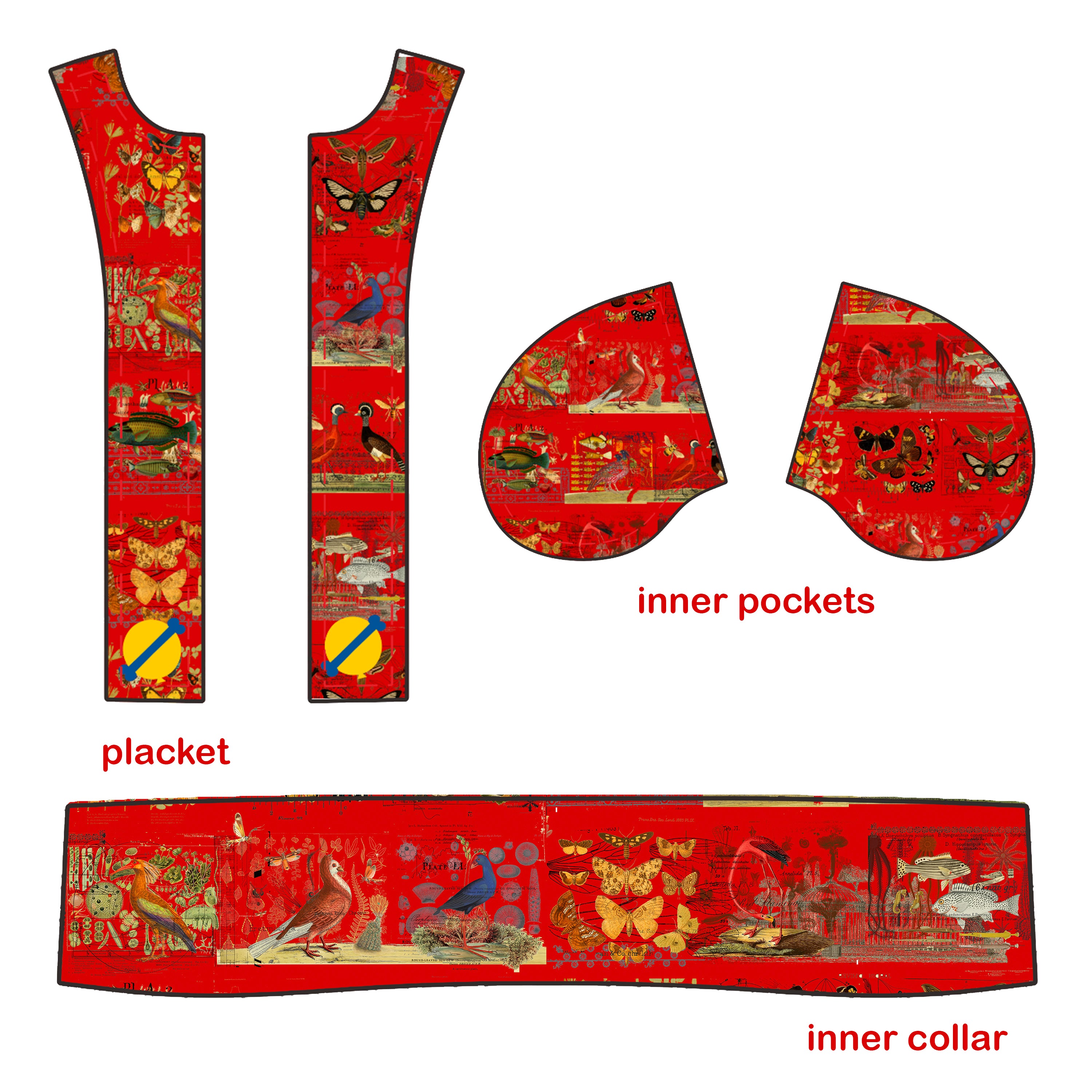 THE SITAR PLAYER II down jacket featuring a vibrant all-over print design, stand-up collar, and double zipper closure.