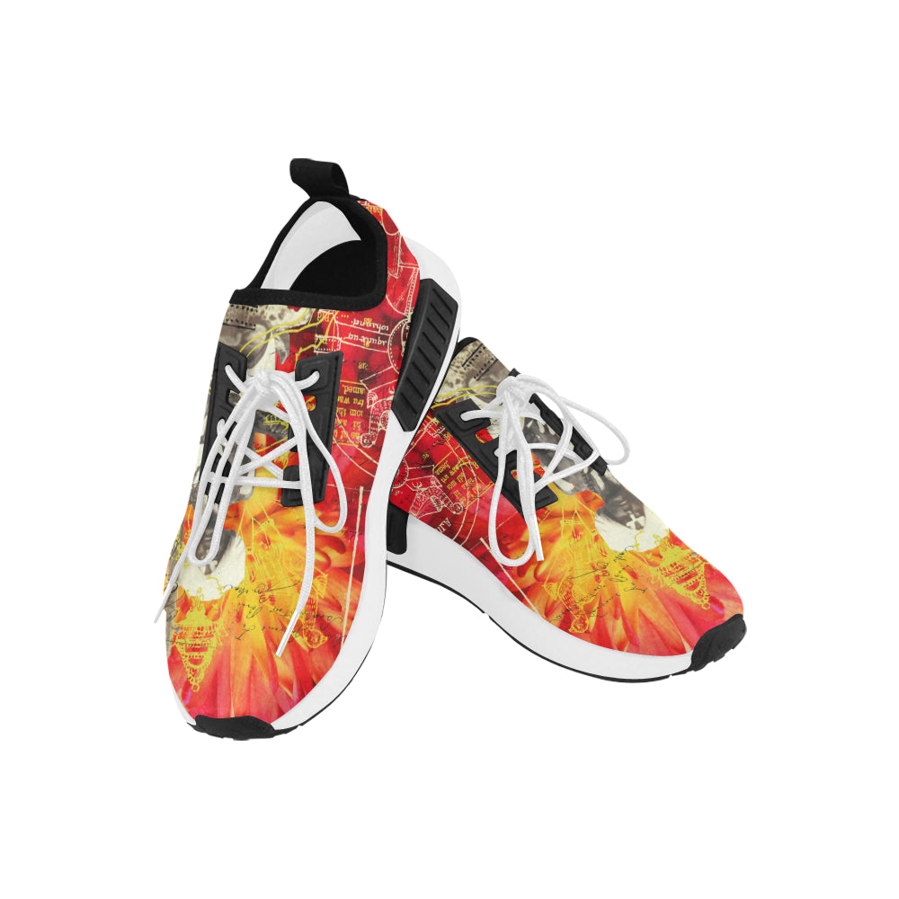 THE SITAR PLAYER Men’s All Over Print Running Shoes featuring a vibrant design, breathable mesh cloth, and durable sole.