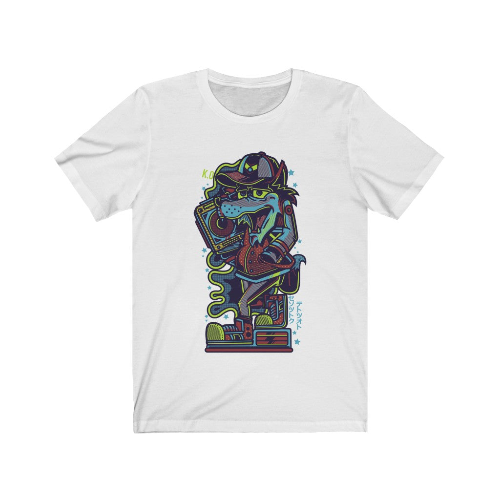 Thugs Wolf Gangster T-shirt featuring a bold design, made from 100% soft cotton, suitable for unisex wear.