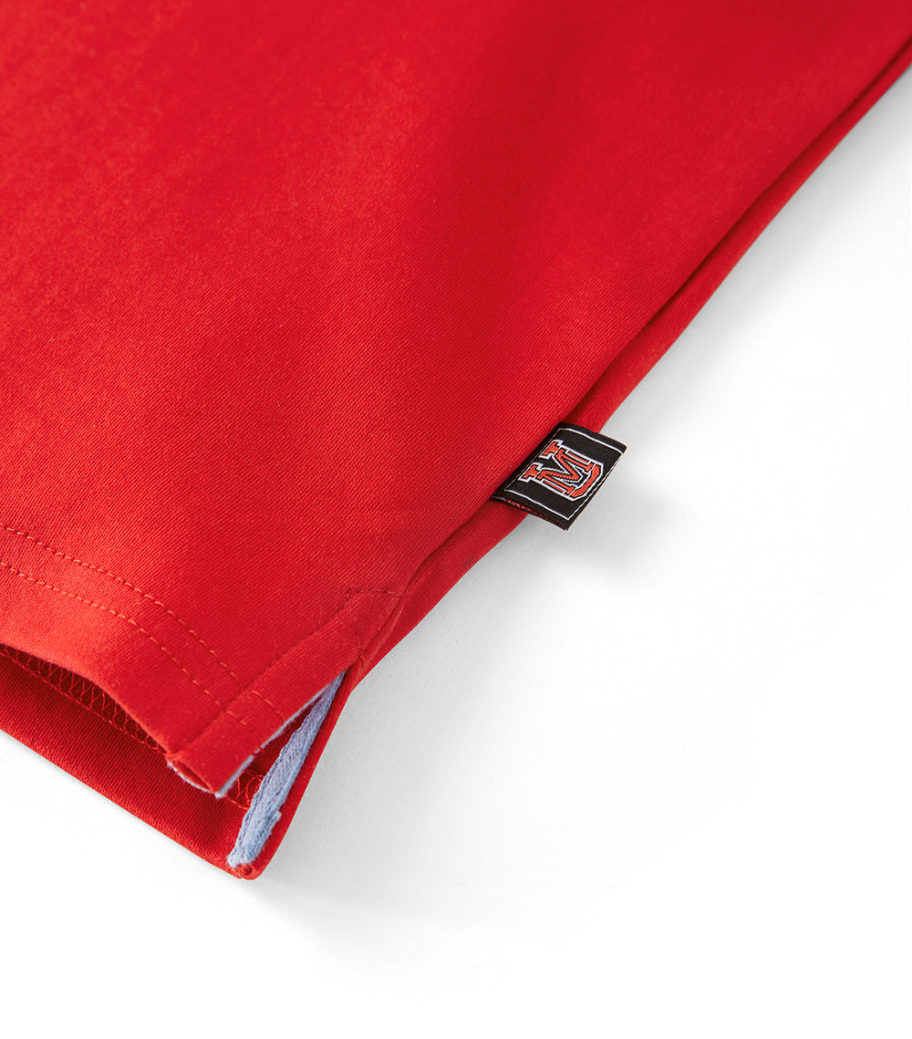 Under Manners 76 Distressed Print Crewneck Cotton Unisex T-Shirt featuring a relaxed fit and unique distressed design.