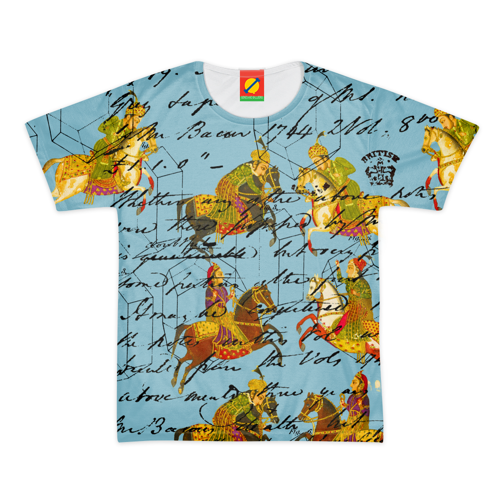 WE CAN'T PLAY CRICKET WITHOUT THE STICKS III Men's All Over Print Tee featuring vibrant colors and a classic round neck design.