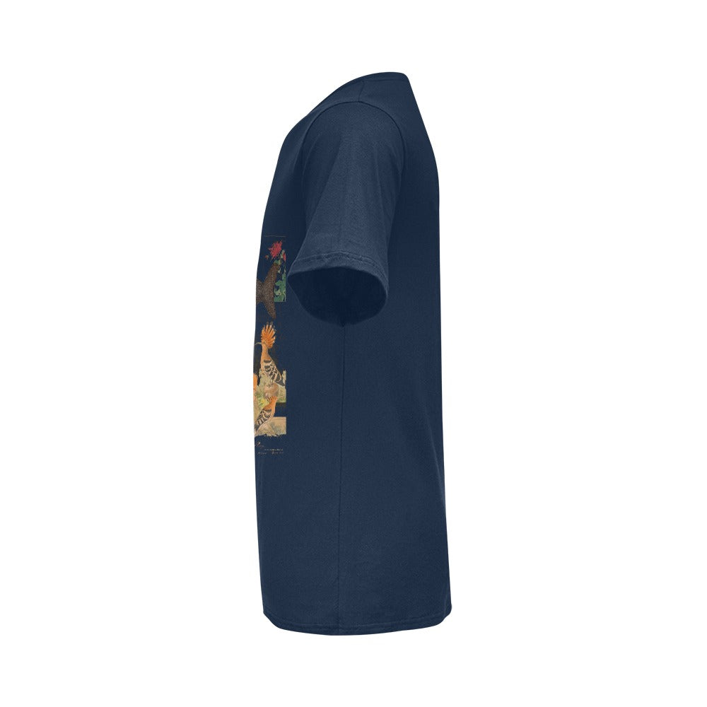 Whale and Hoopoe Men's T-Shirt featuring vibrant front printing, made from 100% cotton with a comfortable fit.