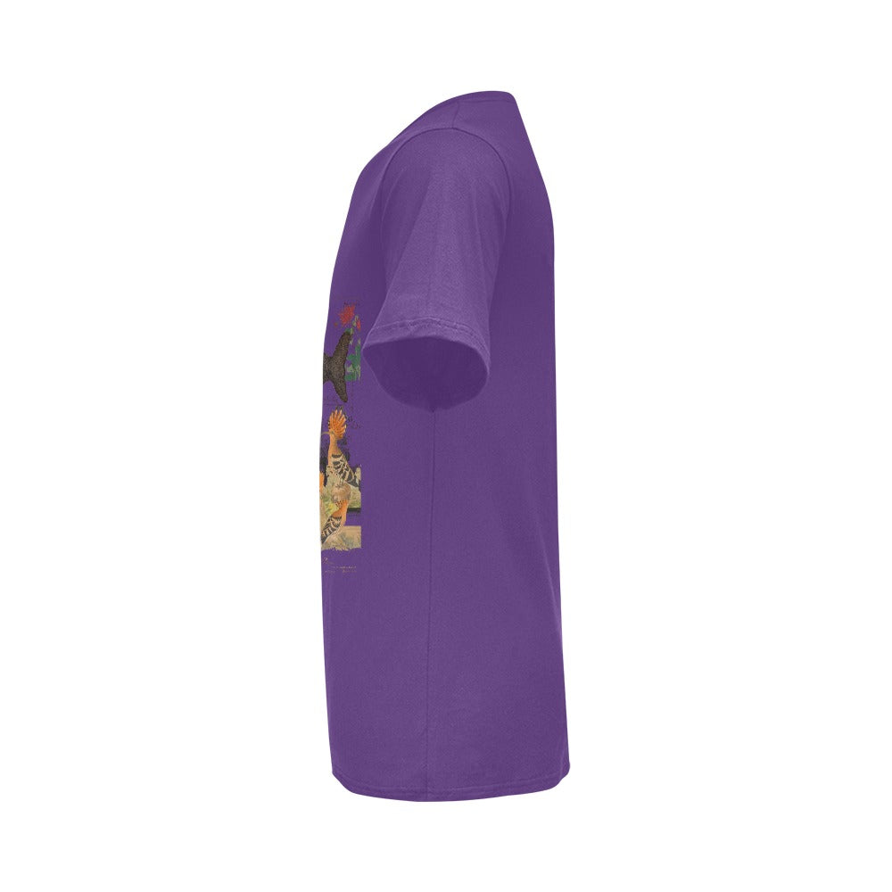 Whale and Hoopoe Men's T-Shirt featuring front printing, made from 100% cotton with a comfortable fit.