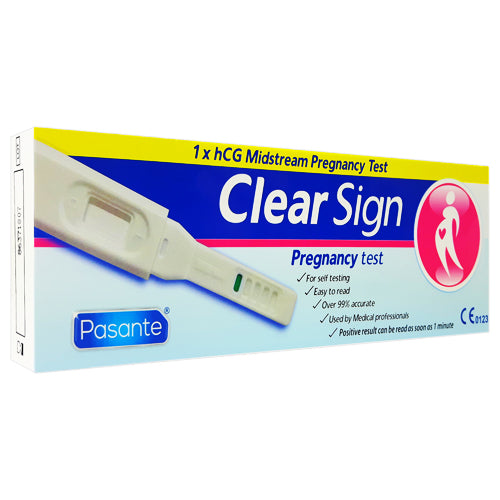 Pasante Clear Sign Midstream Pregnancy Test, a reliable and easy-to-use test for detecting pregnancy.