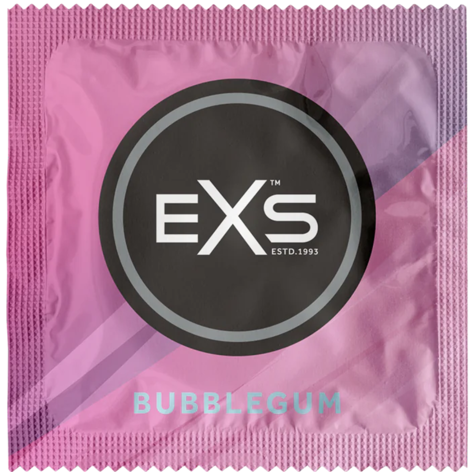 EXS Bubblegum condoms in a colorful packaging, showcasing their bubblegum flavor and unique design.