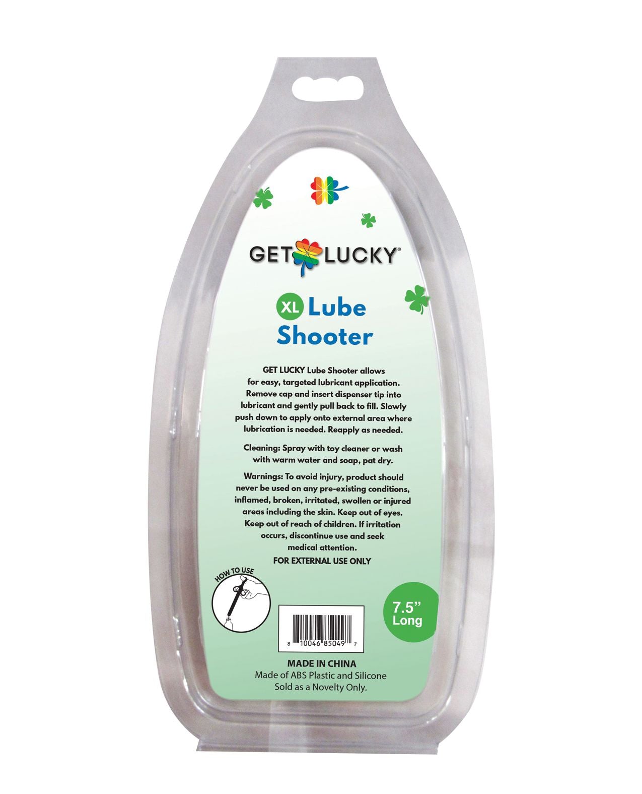 Get Lucky Lube Shooter XL Black, a sleek 7.5-inch lubricant applicator designed for precise and effortless lubrication.