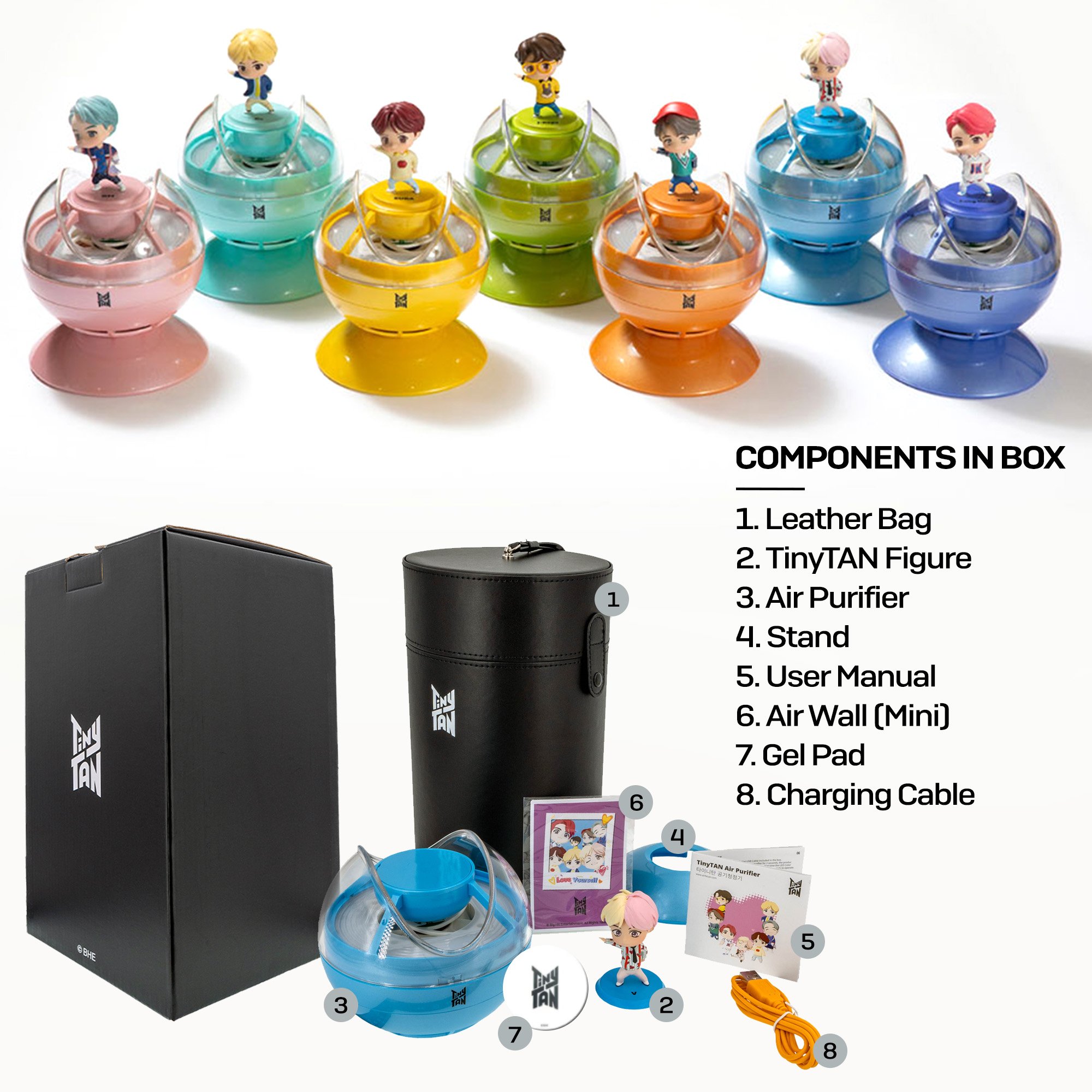 Jung Kook Air Purifier featuring a sleek design, perfect for enhancing indoor air quality.