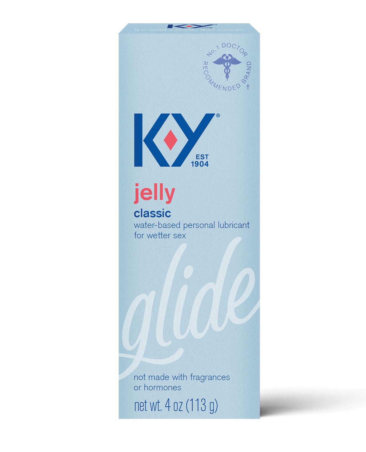 K-Y Jelly water-based lubricant in a clear bottle with a smooth texture, designed for enhancing intimacy and comfort.
