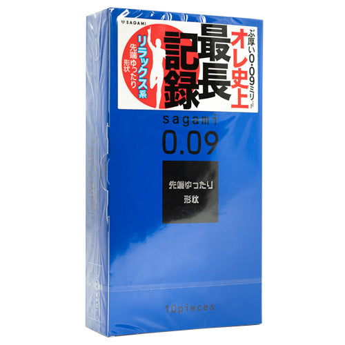 Sagami 0.09 Natural Box 10 featuring ultra-thin natural rubber latex condoms, designed for enhanced sensitivity and comfort.