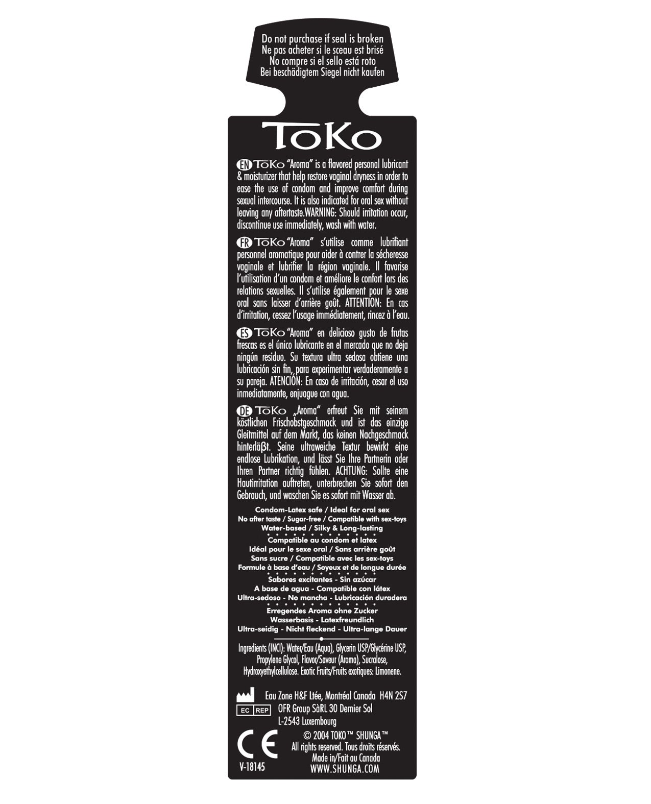 Shunga Toko Aroma Flavoured Lubricant in Melon Mango, 5.5 fl oz bottle showcasing its vibrant packaging and enticing flavor.