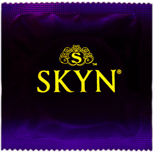 SKYN Elite condoms displayed in a sleek packaging, showcasing their ultra-thin design and non-latex material.