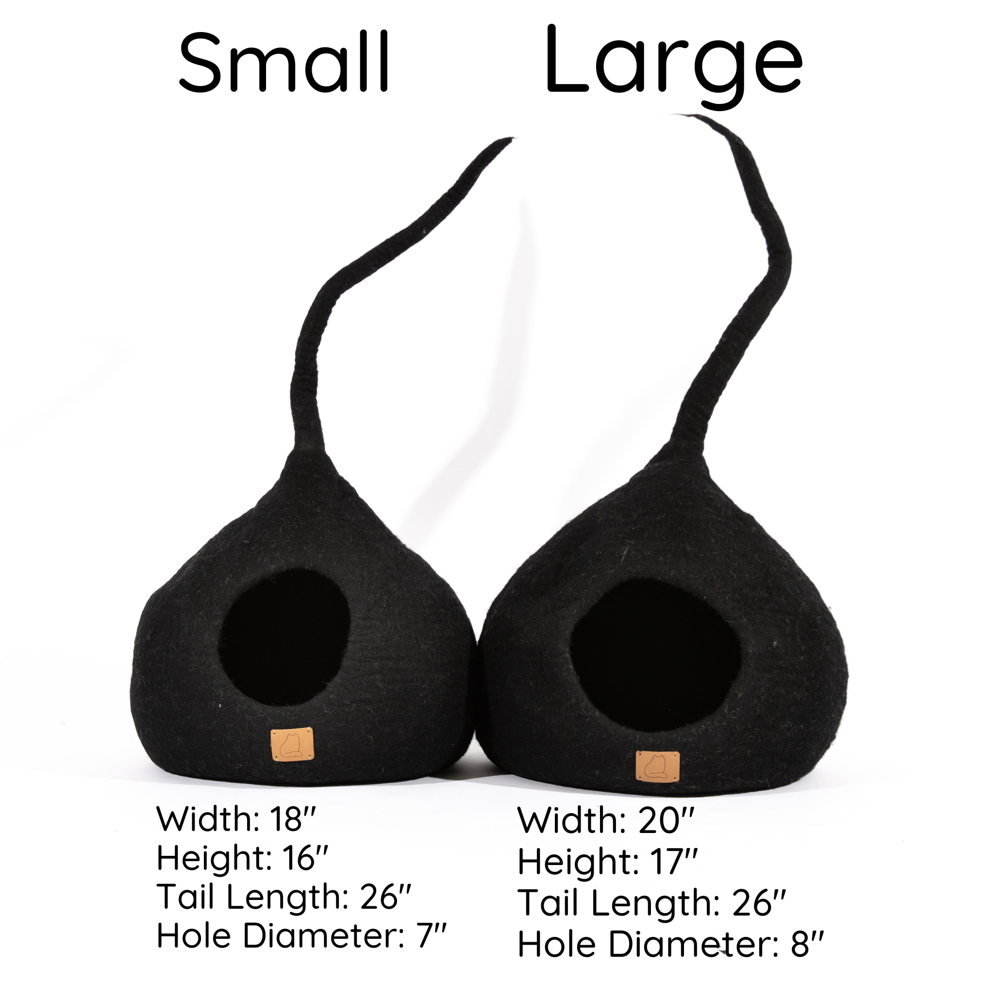 Fire Orange Tail Style Cave, a modern cat cave made of felted wool, featuring a peekaboo entrance and vibrant color, perfect for stylish pet owners.