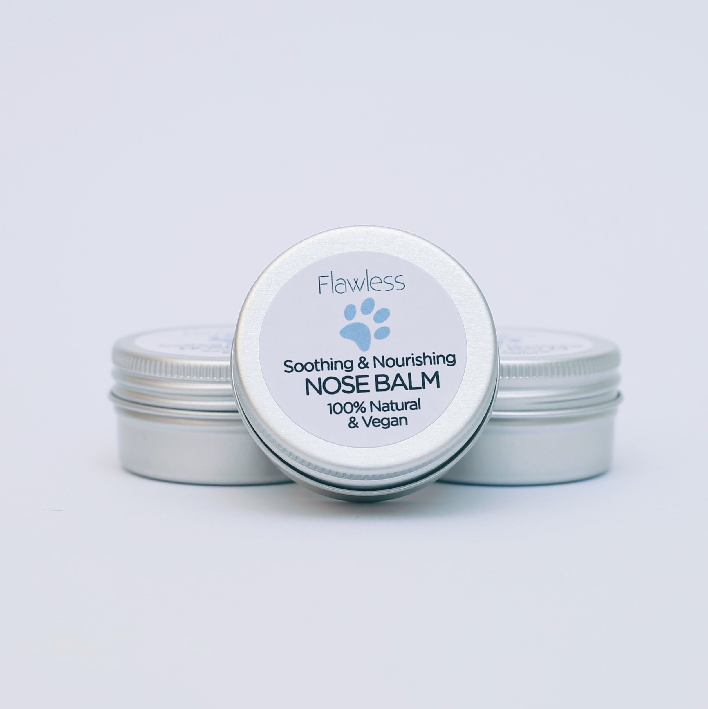 A soothing and nourishing Nose Balm for Dogs in a 15g recycled aluminium tin, featuring natural ingredients like coconut oil and lavender.