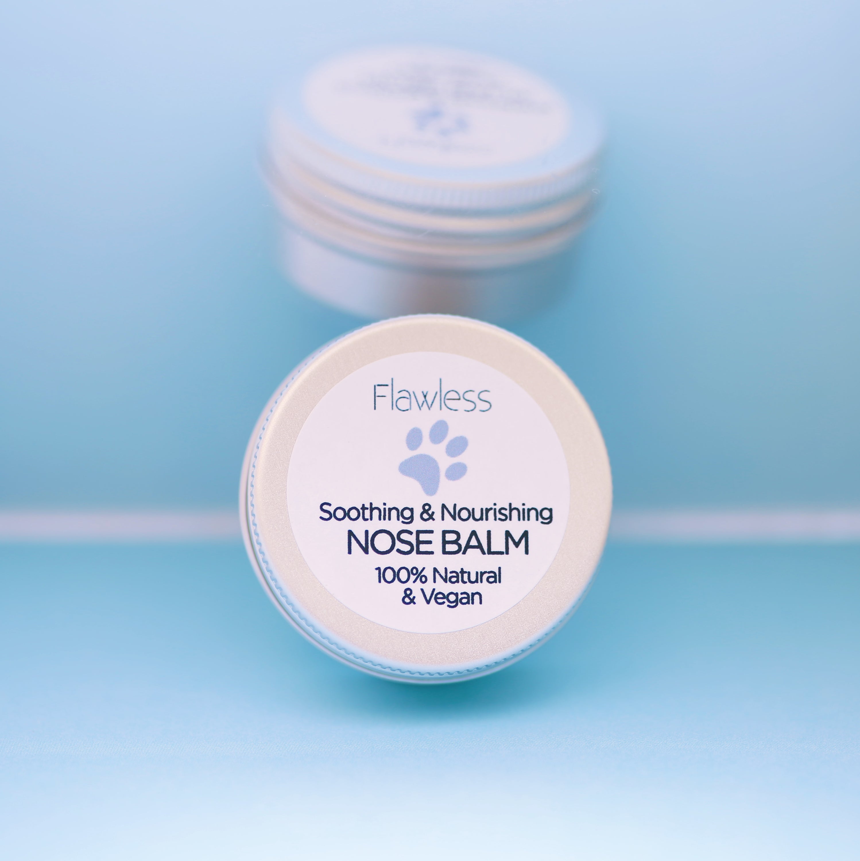 A soothing and nourishing Nose Balm for Dogs in a 15g recycled aluminium tin, featuring natural ingredients like coconut oil and lavender.