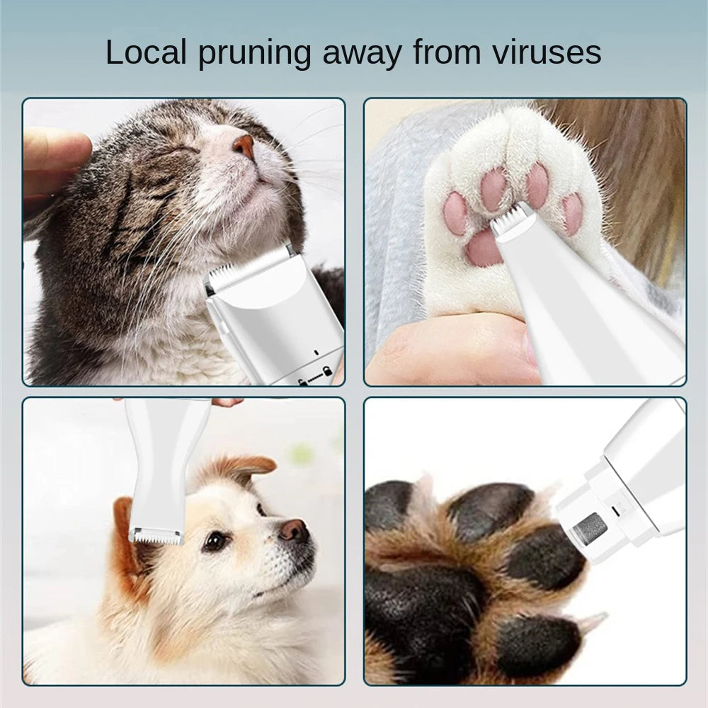 Electric pet clipper with detachable big head, black and white design, ideal for grooming dogs.