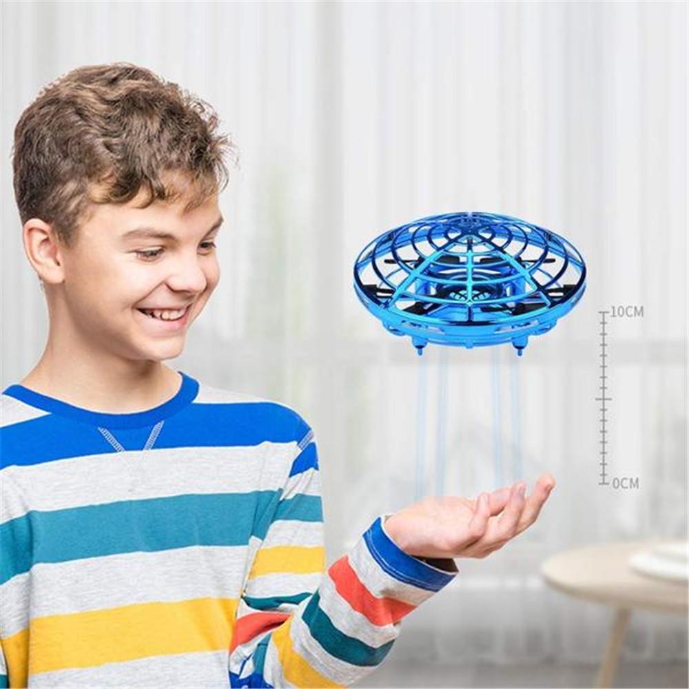 Flying Helicopter Mini Drone in vibrant colors, showcasing its lightweight design and infrared induction technology, perfect for kids and beginners.