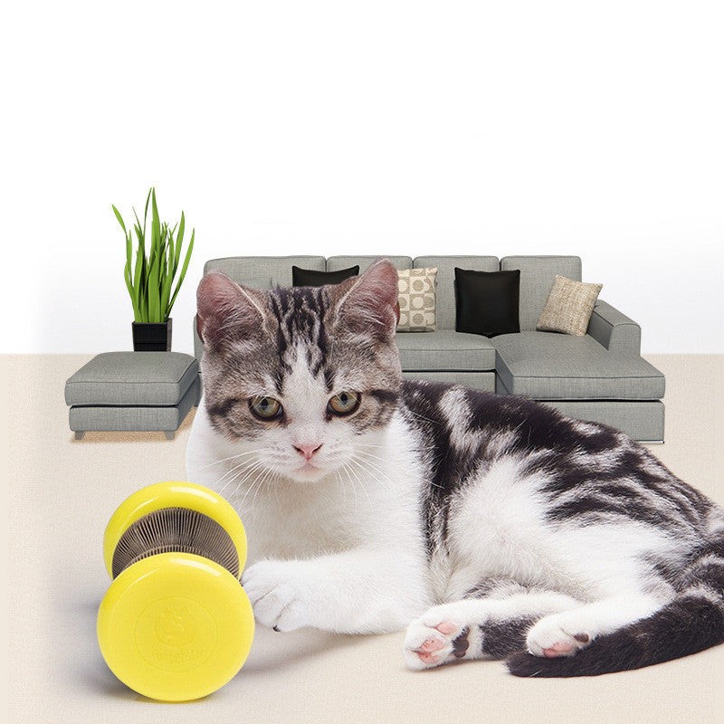 A colorful Pet Toy Magic Organ Corrugated Paper Wheel designed for cats, featuring a durable construction of TPR, ABS, and corrugated paper, ideal for scratching and playing.