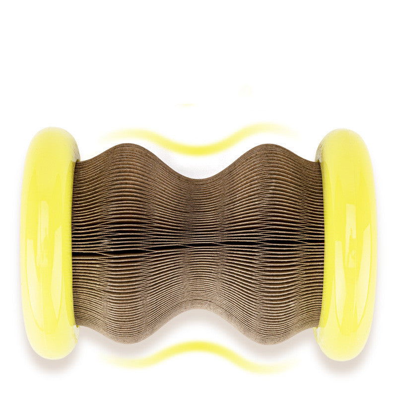 A colorful Pet Toy Magic Organ Corrugated Paper Wheel designed for cats, featuring a durable construction of TPR, ABS, and corrugated paper, ideal for scratching and playing.