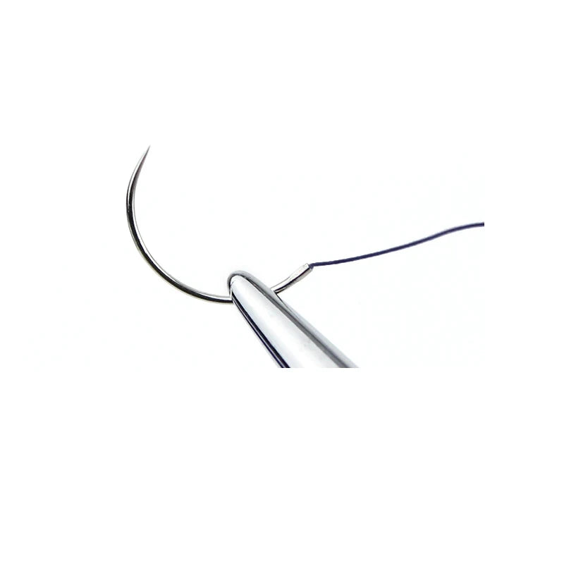 10 pieces of nylon suture needles for microsurgery, featuring a round head design for precision and ease of use.