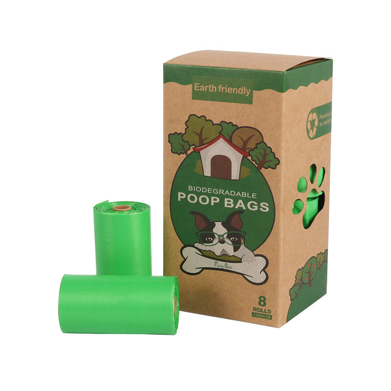 Eco-friendly pet waste poop bags with dispenser, designed for easy and odor-free cleanup.