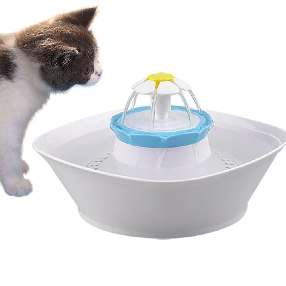 2.3L Automatic Cat Water Fountain with a sleek design, featuring a stainless steel lid and a transparent water reservoir for easy monitoring.